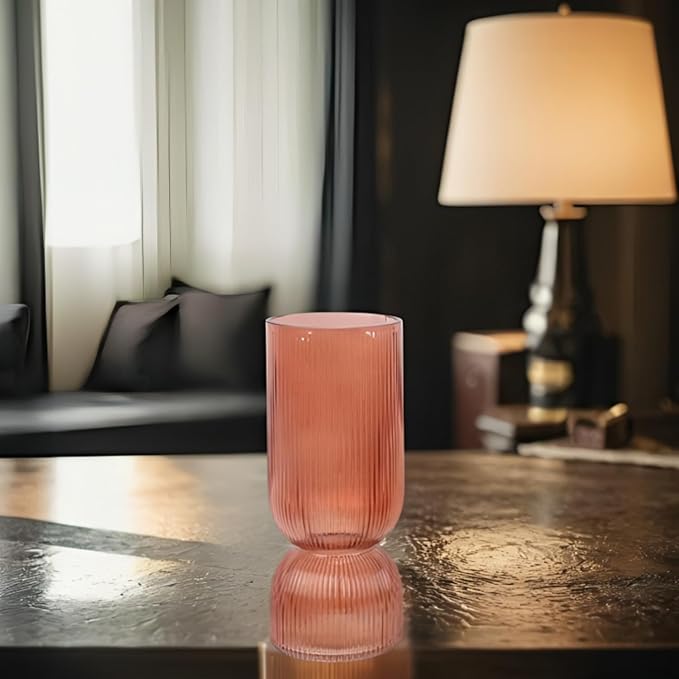 Young's Inc Handblown Glass Tabletop Vase Coral 13696