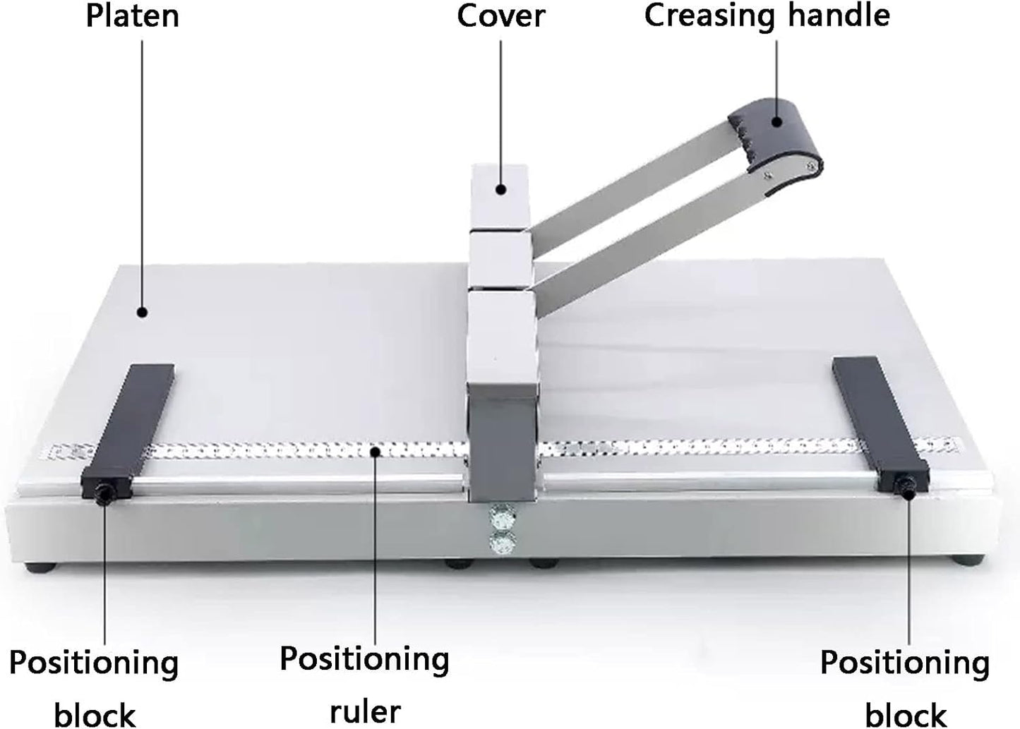 Skiennix Manual Creasing Machine - Heavy Duty Paper Folding & Scoring Tool with Positioning Ruler
