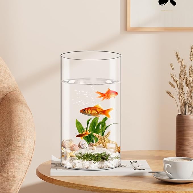 Olrla Acrylic Cylinder Vase 3 Pieces Set, Height 7.87‘’ and 9.8'' Shatter-Proof Plastic Cylindrical Flower Vases for Wedding Centerpieces, Home Office Decorations