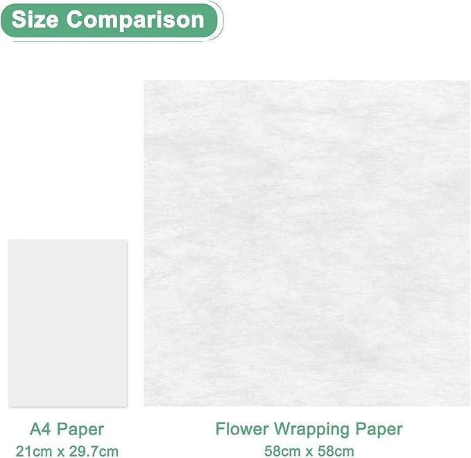 M METERXITY 60-Sheet Korean Cotton Wrapping Flower Paper, Waterproof Floral Wrapping Cotton Paper for Bouquets/Gift Packaging [White,Beige,Yellow]