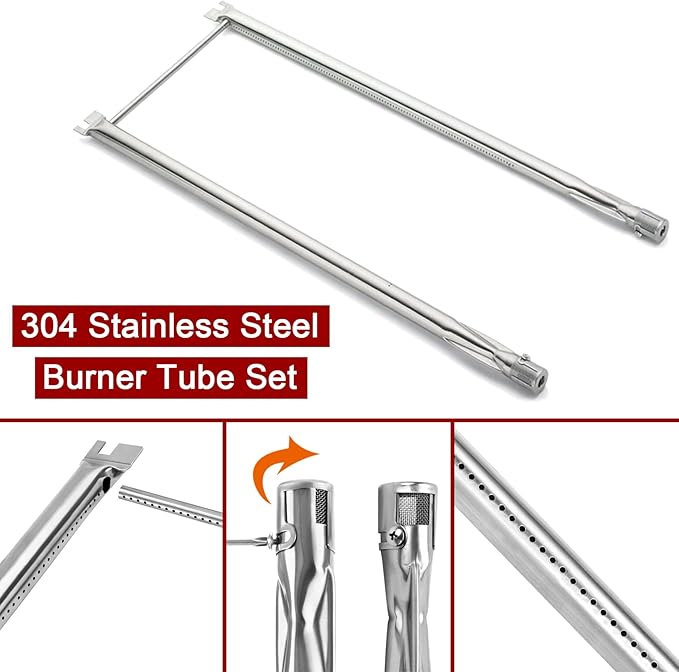 GasSaf 21.5 Flavorizer Bar, 27 Grill Burner for Weber Spirit 200, E-210, S-200, S-210, E-210NG (Side Control), Spirit 500, Genesis Silver A, Grill Insert Replacement Parts for Weber 7534 7535 7507