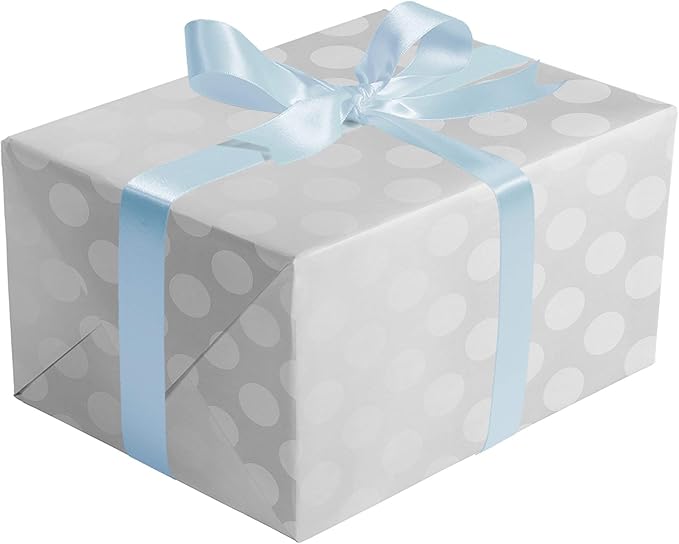 Jillson Roberts Bulk Gift Wrapping Paper, Two-Sided Pearl Dot & Stripe, 1/4 Ream 208 feet x 24 inches