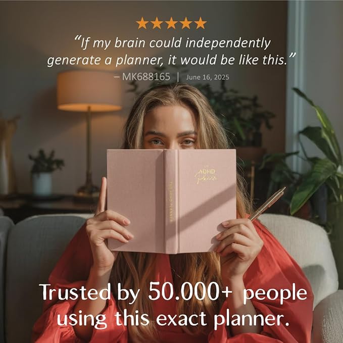 The ADHD Planner for Adults - Undated Daily & Weekly ADHD Journal for Disorganized People, 90 Days - Habit Tracker, Record Emotions & Mood - Academic Goals - Structure & Focus for Adults Brains