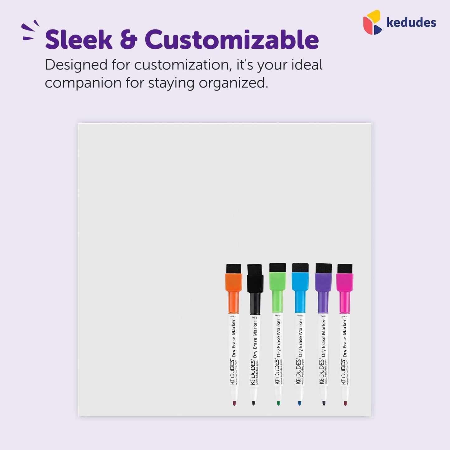 Skiennix Magnetic Whiteboard Set - 4 Dry Erase Boards for Refrigerator | 10x10 Inches with 6 Markers
