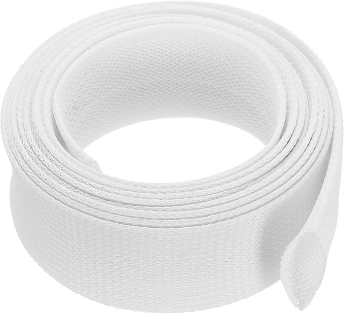 uxcell Expandable Sleeving,2 3/4-inch 10ft Cable Sleeve, White