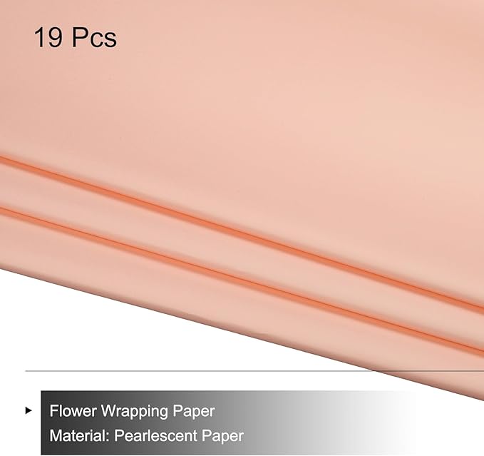 MECCANIXITY Set of 20 Flower Wrapping Paper 22.8x22.8 Inch Waterproof Florists Wrapping Paper for Florist Bouquet Supplies, DIY Crafts, Gift/Gift Box Packaging Pink
