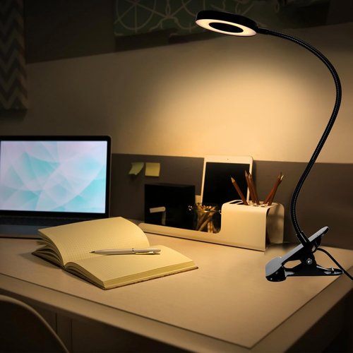Glooglitter USB Ring Light - 48 LEDs with 3 Color Modes & 10 Brightness Levels | 360° Flexible Neck for Desk & Reading
