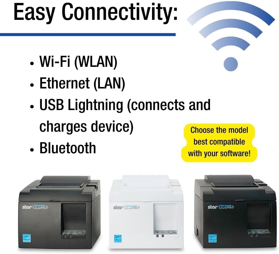 Star Micronics TSP143IIILAN Thermal Receipt Printer - Ethernet Connectivity, Auto-Cutter, Gray