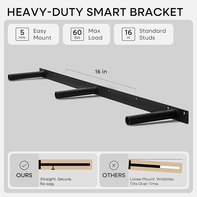 Homeforia 48 inch Natural Floating Shelf, High End Solid Real Wood 48inch Small Floating Shelves for Wall Mounted, Natural Wooden Floating Shelves, Heavy Duty Bracket, 48 X 6.5 X 1.75 in, Set of 2