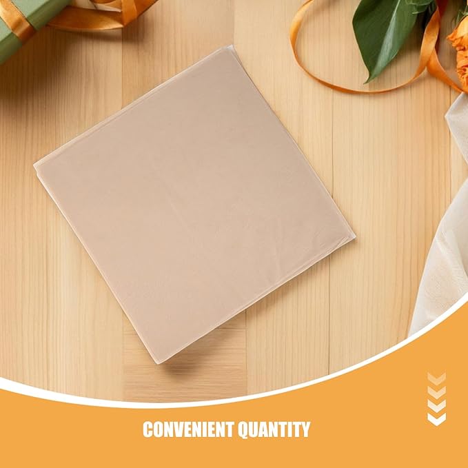IDEANATEGRATE 100pcs Tissue Flower Wrapping Paper - Beige 11.8"x11.8" Waterproof Floral Bouquet Wraps for Florist Packaging Bouquet Arrangement Supplies