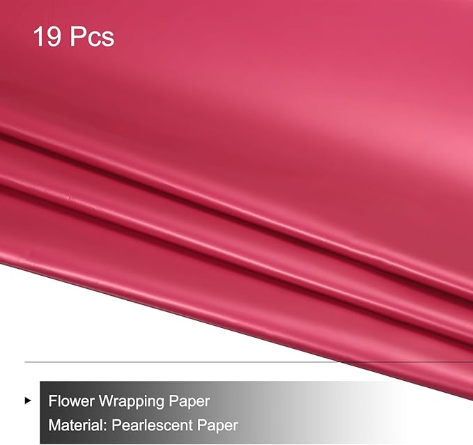 MECCANIXITY Set of 20 Flower Wrapping Paper 22.8x22.8 Inch Waterproof Florists Wrapping Paper for Florist Bouquet Supplies, DIY Crafts, Gift/Gift Box Packaging Bright Red