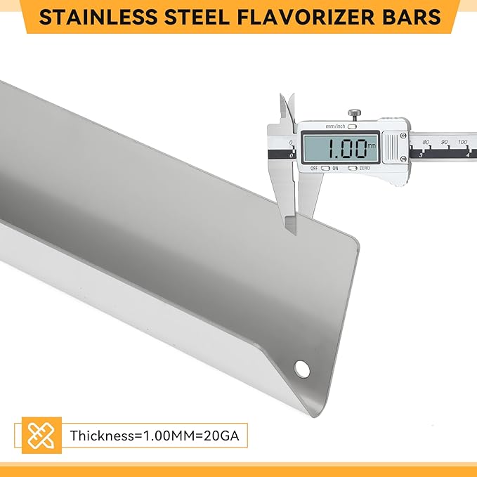17.5 Inch Stainless Steel Flavorizer Bars for Weber Genesis E310, E320, E330, S310, S320, S330, for Genesis 300 Gas Grills with Front-Mounted Knobs, for Genesis Grill Parts 7620 Flavor Bars, 5 PCS