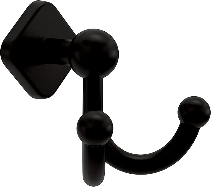 Franklin Brass Gainesville (1-Pack) Towel Hooks Matte Black Double Bathroom J Hooks Wall Mounted for Robes & Towels Hand Towel Hook Holder Kitchen, Bathroom Accessories GNV35-MB