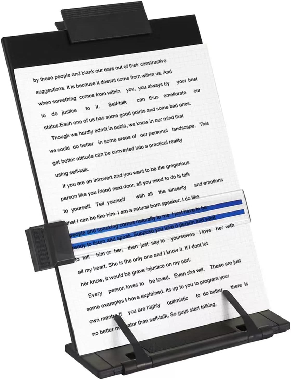 Skiennix Desktop Document Holder Stand - 7 Adjustable Positions for A4 & Letter Size | Black Metal Organizer