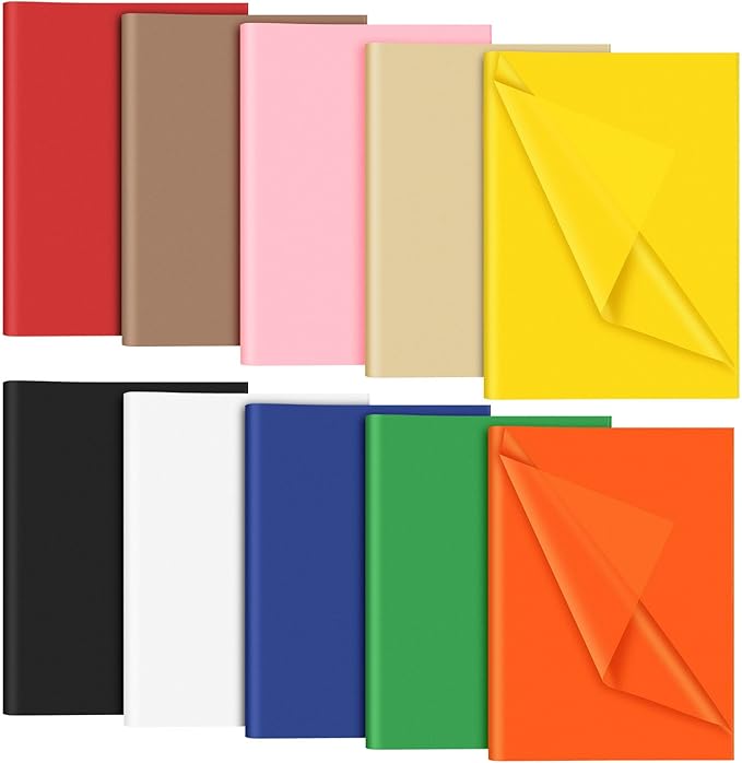 NEBURORA 120 Sheets Multicolor Tissue Wrapping Paper 10 Colors Tissue Paper Art Tissue Bulk for Birthday Holiday Presents Packaging Bouquet Wrapping Decoration