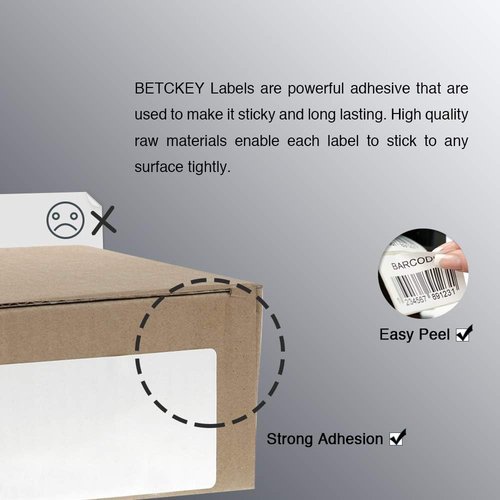 BETCKEY Shipping Labels - Premium Adhesive 4" x 6" | Compatible with Zebra & Rollo Printers (3000 Labels)