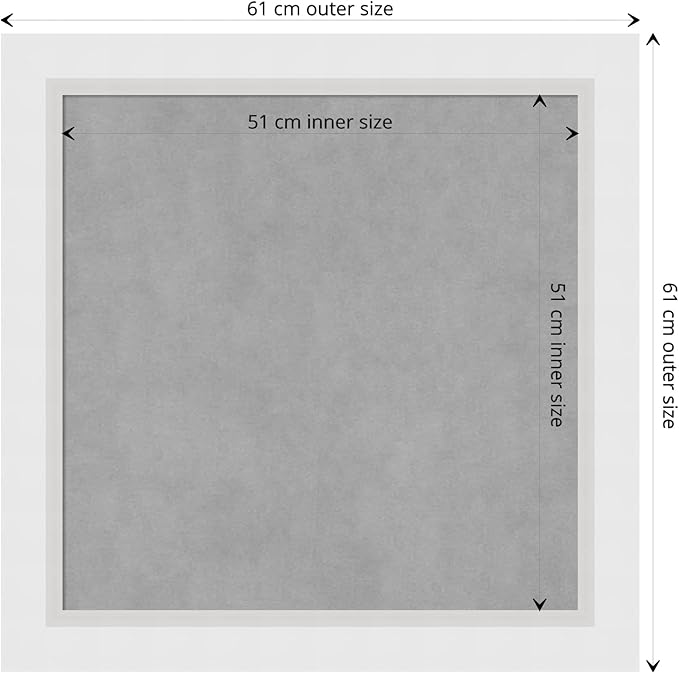 Amanti Art White Framed Magnetic Board 24x24 Medium Vision Board for use with Magnets, 100% Metal Sheet to Display Items as Office Decor or for Home Organization in mudroom, Kitchen or Kids Room