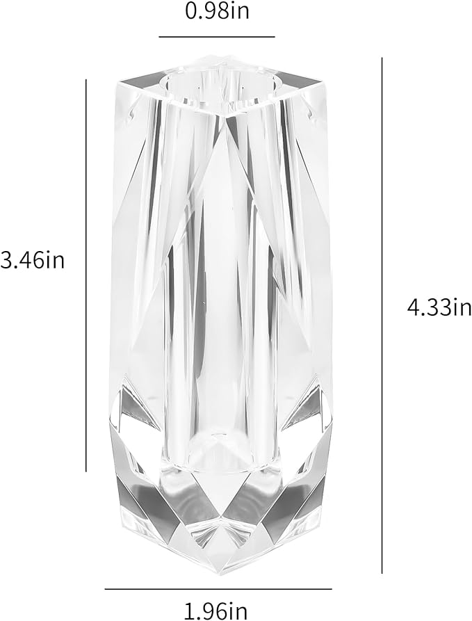 Kitcom Flower/Bud Crystal Vase Decorative Vases for Home, Wedding, Christmas, Outline Dimensions W2''xH4.3'', Clear with Gift Box