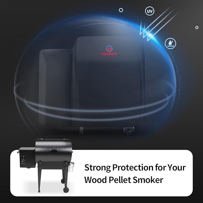 Comnova Grill Cover for Traeger Tailgater 20 Series - 600D Wood Pellet Smoker Cover for Traeger Waterproof & Heavy Duty, Pellet BBQ Cover for Treager 20 Series, Junior, Tailgater and Recteq 340 Grill