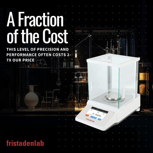 Fristaden Lab Analytical Balance - 220 g × 0.0001 g Precision Scale | Auto-Calibration, Glass Shield, RS-232 Data