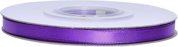YAMA Purple Double Faced Satin Ribbon, 1/4 Inch 25 Yards Dark Purple Ribbon for Gift Wrapping Crafts Hair Bows Wedding Party Decoration