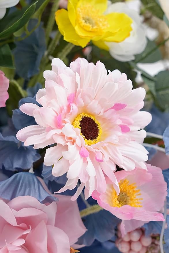 Artificial Flowers Ball Centerpieces for Tables, 2pcs 19inch Colorful Free Standing Bouquet Floral Arangement for Party Aisle Wedding Centerpiece Table Decorations