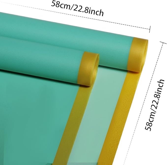 DEWJDFSC 20 Sheets Flower Wrapping Paper,Waterproof Floral Korean Bouquet Wrapping Paper, Florist Supplies, Suitable for Flowers Gift Packaging（Green-3）
