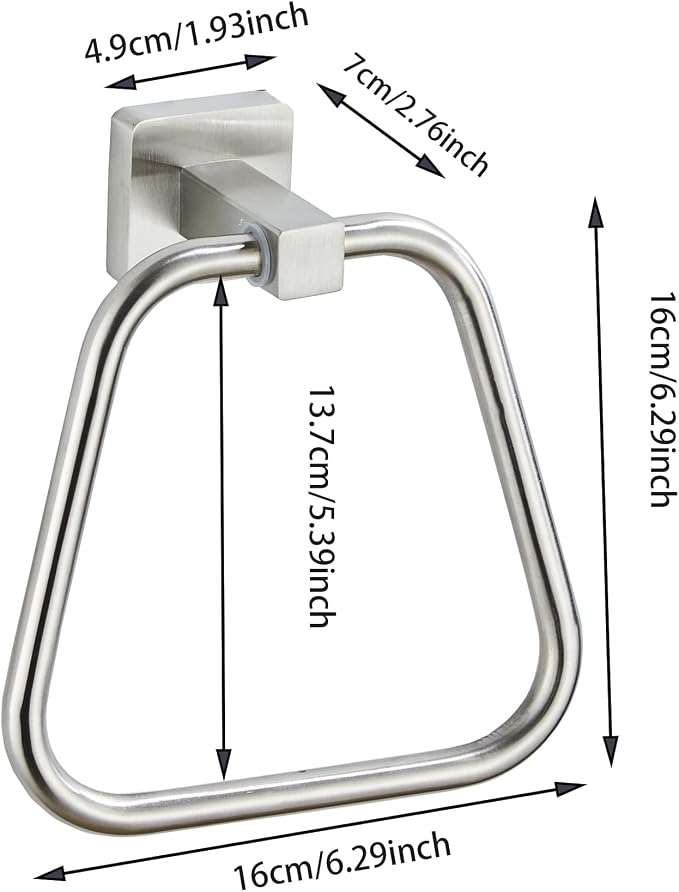 Brushed Nickel Towel Ring for Bathroom 2 Pack, Kitchen Bath Towel Holder Hangers Wall Mount Heavy Duty Stainless Steel
