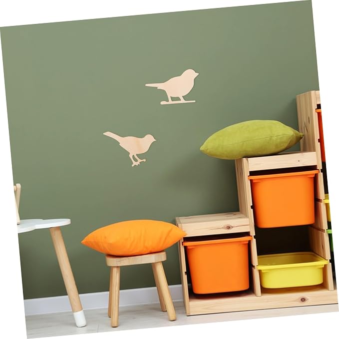 PRETYZOOM 2pcs Wooden Bird Wall Decor Nordic Style Room Decor Animal Decorative Ornaments for Boys and Girls Room