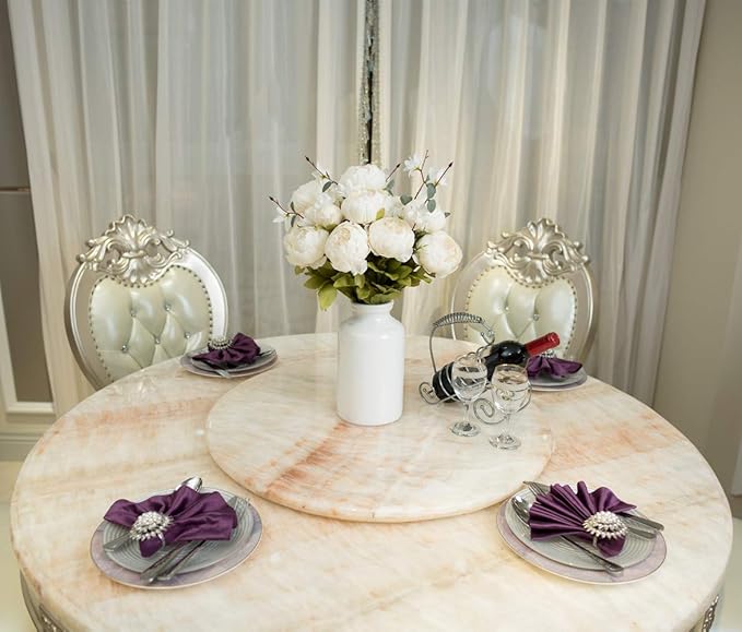 Fule 2 Pack Large Artificial Peony Silk Flower Bouquets Arrangement Wedding Centerpieces (Cream White)