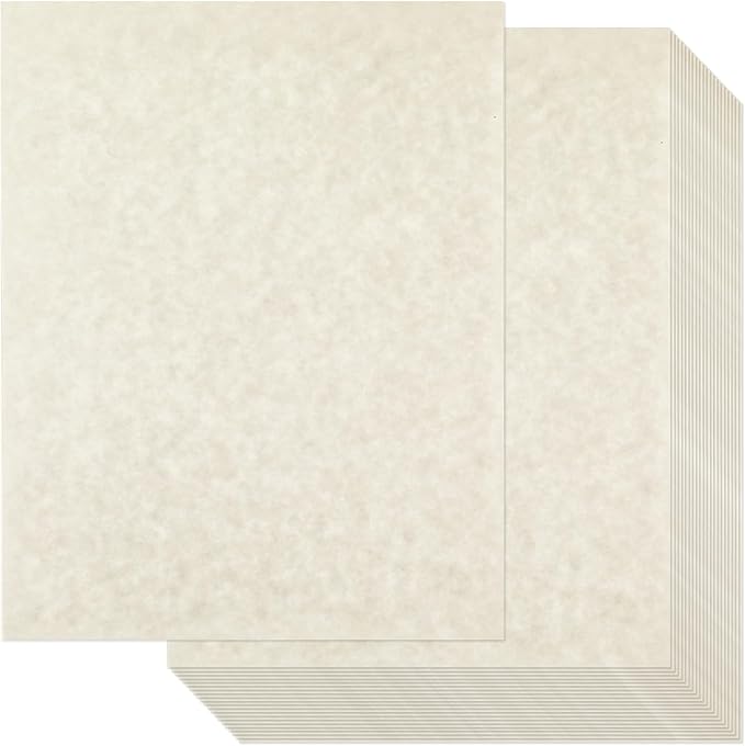 Epakh 100 Pcs Old Age Parchment Paper 8.5 x 11 Inch Standard Letter Vintage Colored Old Parchment Semblance Double Side Printing Paper (Light Gray)