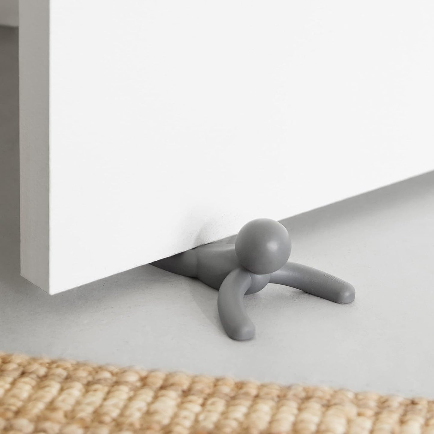 Umbra Buddy Door Stop - Heavy-Duty, Flexible Design with Soft-Touch Finish - Grey, 2-Pack
