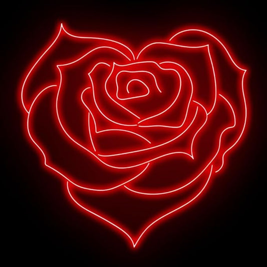 Heart Rose Neon Sign, Heart Rose Led Sign, Wedding Wall Decor, Valentine'S Day Decorations Gifts for Lover,Bedroom Bar Living Room Party, Wedding Anniversaries Party, Marriage Proposal