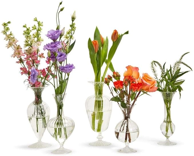 Two's Company Verre Set of 5 Fluted Vases
