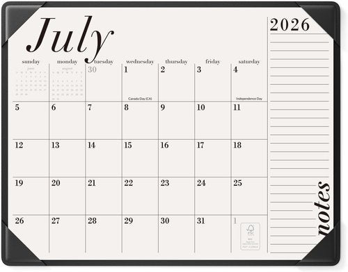 Jotsome Desk Calendar 2026-2027 | Large 22x17 Inch Desk Pad for Easy Organization - Black