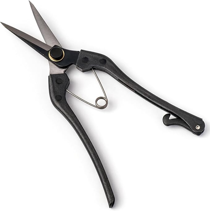 Professional Forged 8.2" Japanese Bud Cutting Pruning Shears Garden Flower Trimming Scissors Made in Japan (Double-blade)
