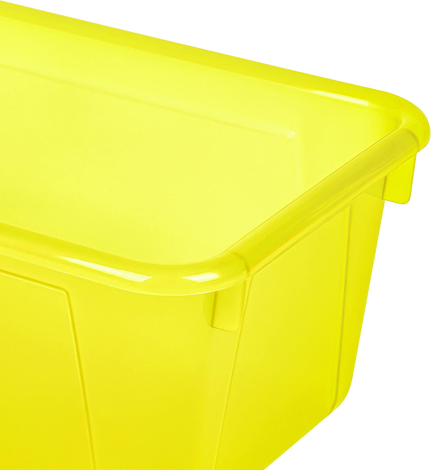 Storex Small Cubby Bin - Candy Yellow, 12.2 x 7.8 x 5.1 Inches, Set of 5 for Organized Storage