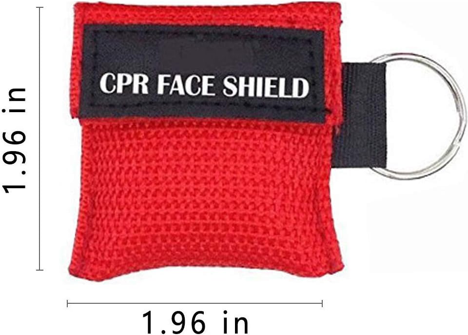 Skiennix CPR Face Shield Keychain - 100pcs Emergency Kit for First Aid & CPR Training (Red)