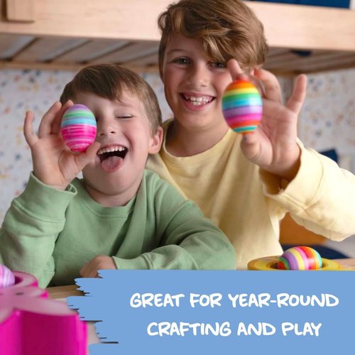 Eggmazing Egg Decorator - Authentic Wooden Eggs for Easter Crafts | Matte White, 12 Pack, Ages 3+