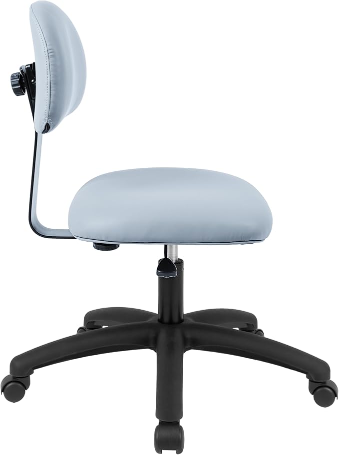 Chair Master FSS Series Square seat Medium (19"-27") seat Height Chair. Vinyl-for Office, Garage, Desk, Shop, Computer, Doctor, Medical, Easy to Clean! No Footring (Gray, Medium, _Standard Casters)