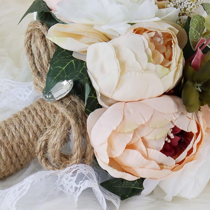 S_SSOY Wedding Romantic Bouquet Bride Bridal Bouquets Bridesmaid Bouquet Artificial Flowers Valentine's Day Party