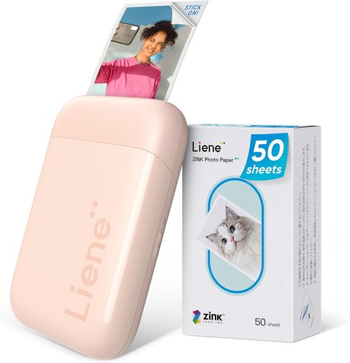 Liene Pearl K100 Mini Photo Printer - Portable 2x3 Color Printer with Bluetooth 5.2 | Compatible with iOS & Android, Pink