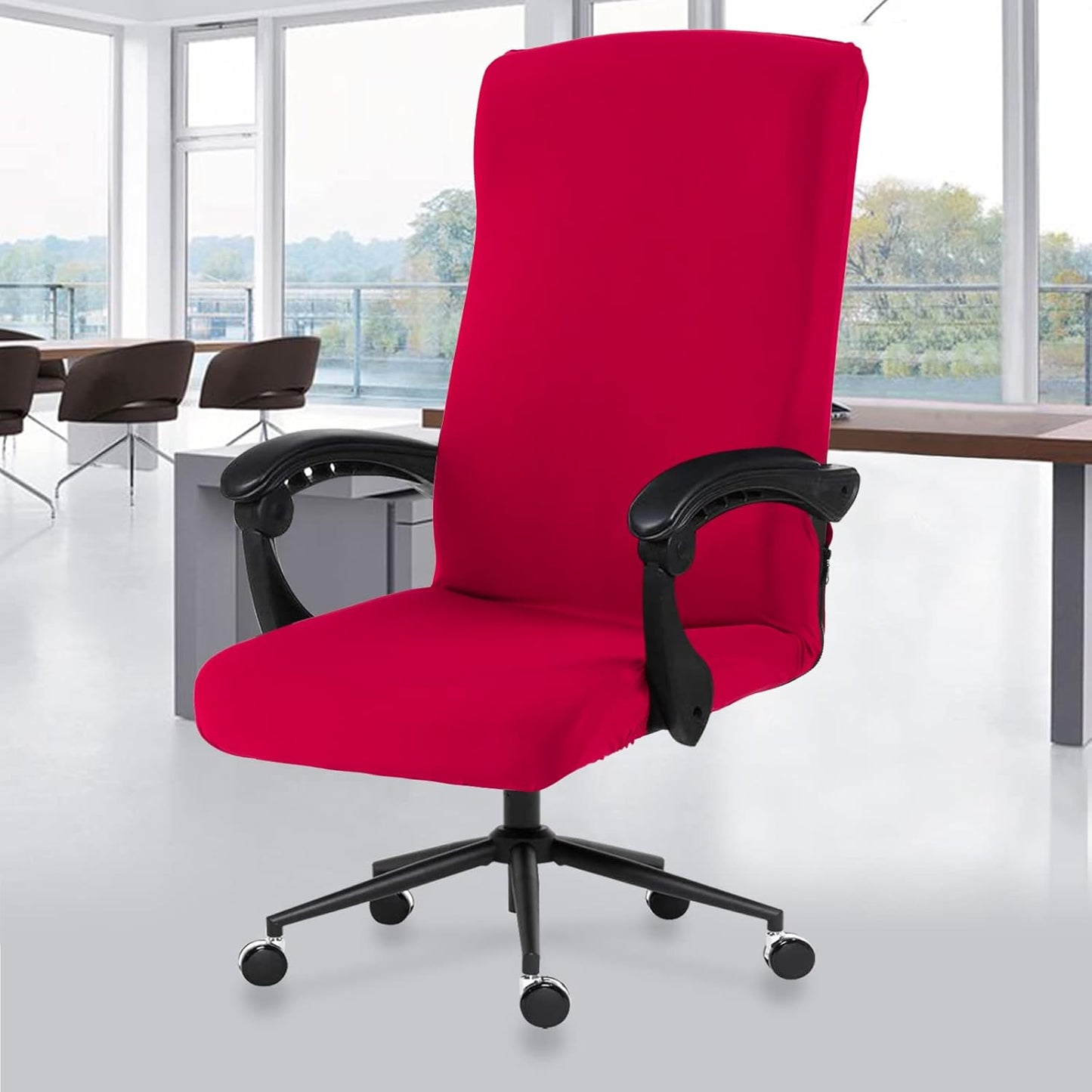 Skiennix Elastic Computer Chair Cover - Durable Zipper, Washable & Protective | Universal Fit for Pets