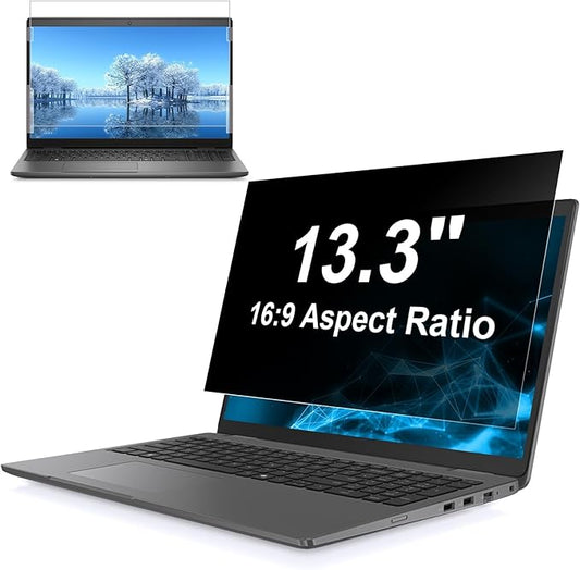 Hoktods 13.3 Inch 16:9 Laptop Privacy Screen Filter, Computer Monitor Privacy Shield, Anti Scratch Anti Spy Anti Glare Blue Light Screen Protector