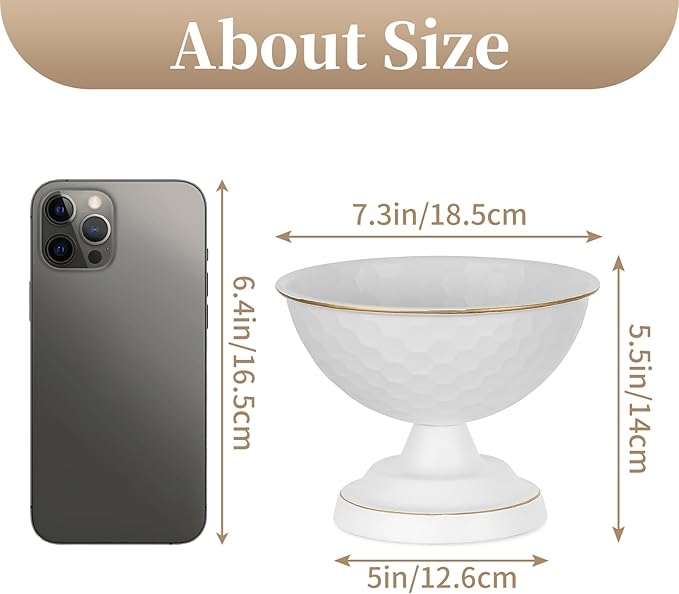 Sziqiqi Urn Vase White Centrepiece: 5.5n Small Bulk Wedding Vases for Table Set of 10 - Vintage Flower Vase for Artificial Flower Arrangement - Metal Unique Honeycomb Vases for Birthday Party