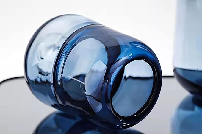 Modern Minimalist vase, Crystal Glass vase, Flower vase, Dried Flower vase(Blue)
