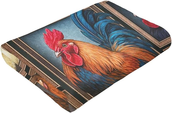 Rooster Blanket Chicken Throw Blanket Farm Animal Soft Cozy Fleece Fuzzy Stuffed Plush Flannel Gifts for Girls Women Boys Kids Adults 40''x50''