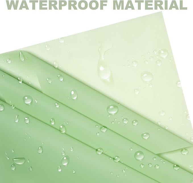 DEWJDFSC 20 Sheets Flower Wrapping Paper,Waterproof Floral Korean Bouquet Wrapping Paper, Florist Supplies, Suitable for Flowers Gift Packaging（Green-2）