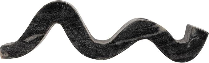 Bloomingville Marble Wave Double Taper Candle Holder, Grey