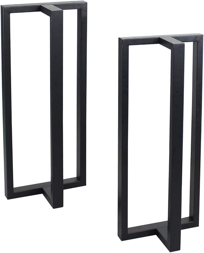 MBQQ Furniture Legs 35”Height 15”Wide Rustic Decory T Shape Table Legs,Heavy Duty Metal Desk Legs,Dining Table Legs,Industrial Modern, DIY Iron Bench Legs